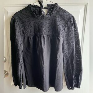 Madewell Black Eyelet Blouse